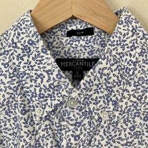 J. Crew Slim Microfloral Button-down Shirt, Size Large